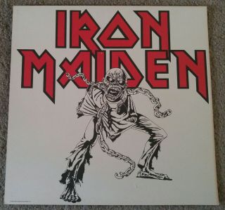 Iron Maiden 2 Sided Piece of Mind 1983 Promo Album Flat RARE Poster Vintage 2
