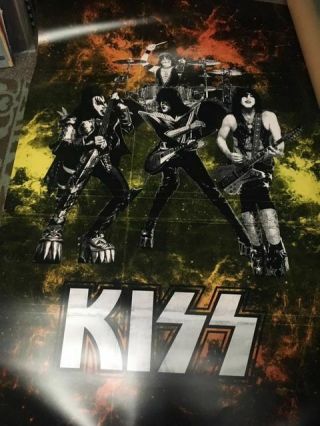 Kiss Rare Color Spray Concert Poster Gene Simmons Paul Stanley Kiss Live Poster 2