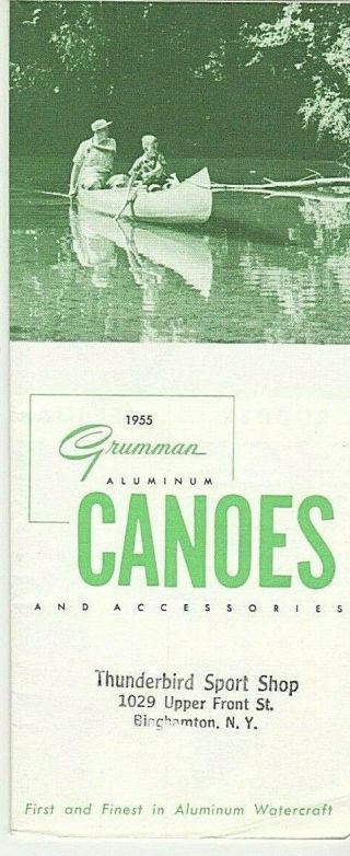 Rare 1955 Grumman Aluminum Canoes Brochure - Mid Century Colors & Illustrations