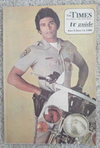 Erik Estrada - Rare Local Tv Guide Chips 6/8/1980 Newspaper Tv Times Great Shape