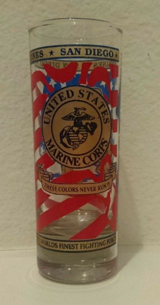 Rare United States Marine Corps Shot Glass 4 " Made In 1997