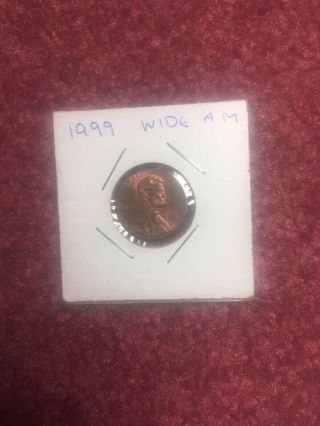1999 P Lincoln Memorial Cent Wide Am Error Variety Coin Rare Wam Penny