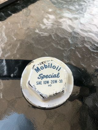 Rare - Mobil Oil Gas Lube Can Top Lid Cap Special