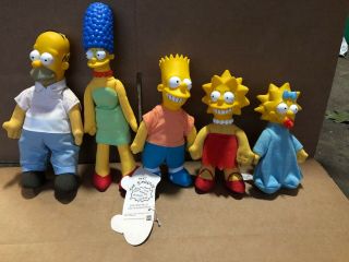 Full Set Of Vtg The Simpsons Burger King Plush Doll 1990 Rare Bart Homer Marge
