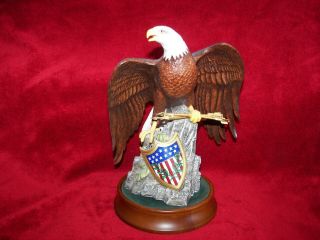 1989 Franklin American Eagle Figurine By Ronald Van Ruyckevelt Rare “mint”