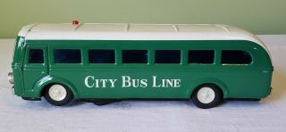 Early G.  B.  C.  Toys Japan Tin Litho B/O CITY BUS LINES Action Toy 50 ' s V RARE 5