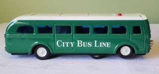 Early G.  B.  C.  Toys Japan Tin Litho B/O CITY BUS LINES Action Toy 50 ' s V RARE 6