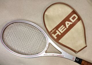 Rare Amf Head Arthur Ashe Competition 2 Boron Tennis Racquet & Cover Vintage