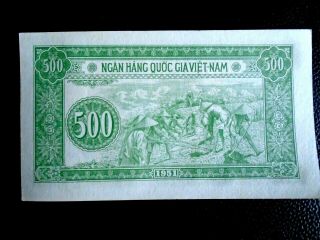 VIETNAM 1951 500 DONG P - 64a.  RARE NOTE UNC.  LOW REGISTERED. 2