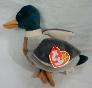 Jake The Duck Rare Retired Vintage 1998 Ty Beanie Baby With Tag Errors