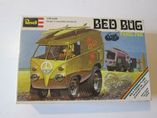 Vintage Rare Revell 1969 1/25 Bed Bug Panel Pad Van H - 1203:200 Model Vw Bus