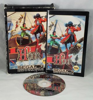 Hook (sega Cd,  1992) Cib Complete Box Is Rough Action Adventure Unique Rare