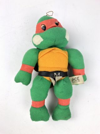 Vintage Tmnt Teenage Mutant Ninja Turtles Plush Stuffed Animals 9 " Rare 1989