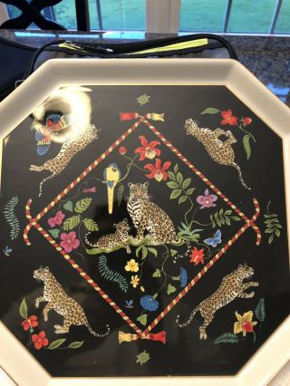 Rare Lynn Chase Jaguar Jungle Large Porcelain Serving Platter 12.  5 "