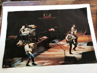 U2 Joshua Tree Tour 1987 Poster Group On Stage Very Rare Shot Winterland