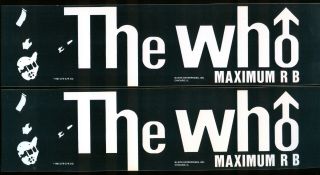 The Who - Maximum R B 1983 Bumper Sticker Rare L@k