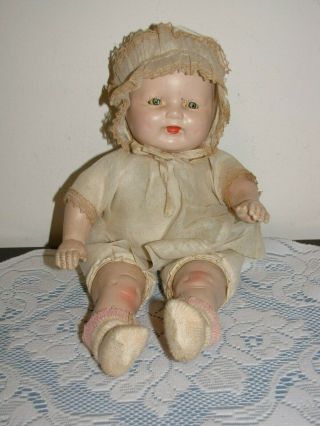 Rare Vintage Composition & Soft Body Doll Baby With Dimples (s)