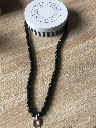Thomas Sabo Black Bead Necklace With Charm Carrier,  Rare
