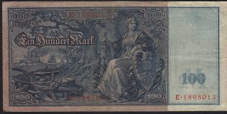 1910 100 Mark Germany Rare Old Vintage Paper Money Banknote Currency P 42 Vf