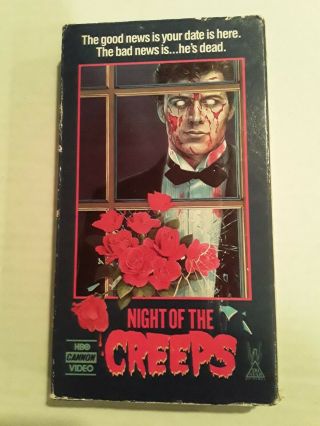 Night Of The Creeps Vhs Rare Cult Horror Gore Oop Cannon