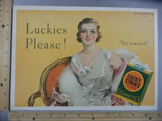 Rare Vtg 1932 H C Christy Lucky Strike J C Ellis Lifebuoy Ad Art Print