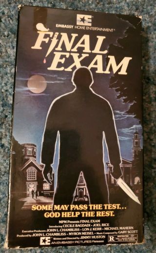 Rare Final Exam Vhs Vintage Cult Horror Movie 1981