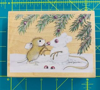 House Mouse Making A Snowmouse Hm Pr1024 Amanda Tree Christmas Rare Htf