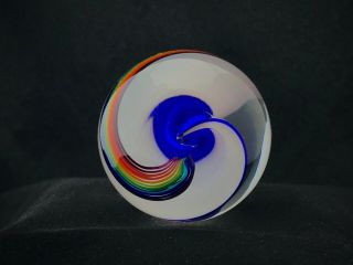 Steven Maslach RARE GIANT Handmade Glass Marble 1.  779 