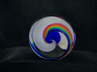 Steven Maslach RARE GIANT Handmade Glass Marble 1.  779 