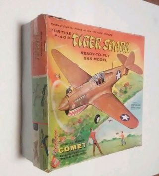 Comet Curtiss P - 40 D Tiger Shark Model Box Only Vintage Collectible Rare Toy