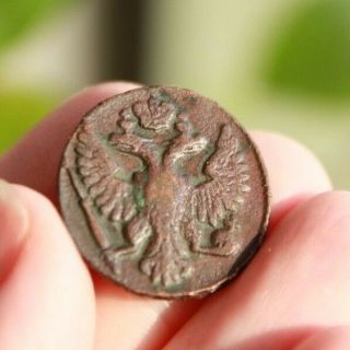 Russian Imperia Denga / ДЕНГА 1748 1/2 Kopek Rare Anna Ioanovna Coin Copper 1k