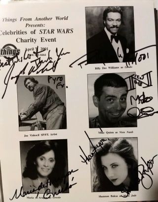 Very Rare Autographed Star Wars Charity Event 8x10 Photo Joe Viskocil,  Billy Dee