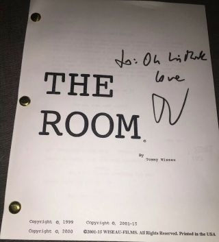 Exact Proof Tommy Wiseau Signed The Room Full Movie Script " Oh Hi Mark " Rare
