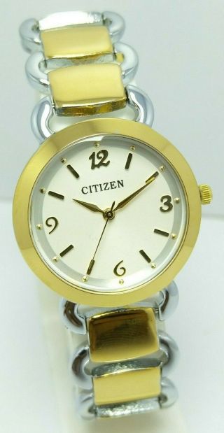 Rare Vintage Citizen Quartz White Dial Wrist Watch For Women 