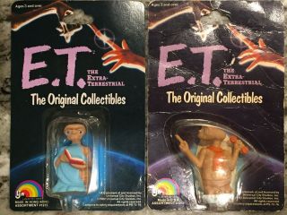 E.  T.  Et Extra Terrestrial: 4 Vinyl Pvc Figures Moc 1982 Universal City Rare Ver