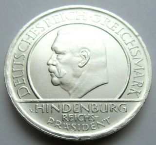 (1043a) Ultra Rare German Silver Coin 3 Reichsmark 1929 A - Hindenburg