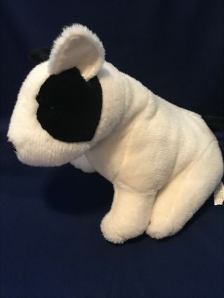 Fao Schwarz Bull Terrier Dog Plush - Stuffed Animal Black / White Vintage Rare