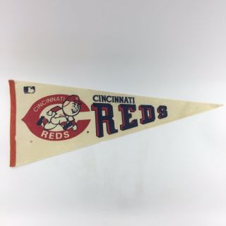 Vintage Rare Cincinnati Reds Baseball 1969 Felt Mlb Pennant 30x12 Retro J1b