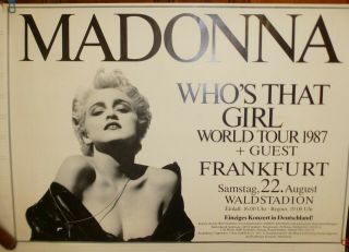 Rare 1987 Madonna Who’s That Girl German Tour Street Poster