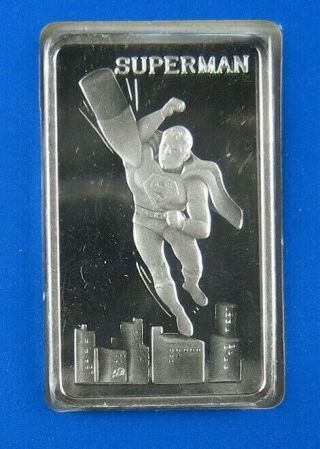 Rare Heroes Of The Comics Superman 1974 Silver Art Bar 1oz.  999 Proof