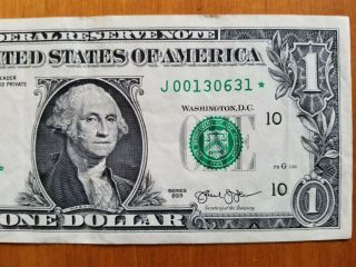 2013 $1 One Dollar Bill Ultra Rare 250K Run FRN Count Ser J00130631 3