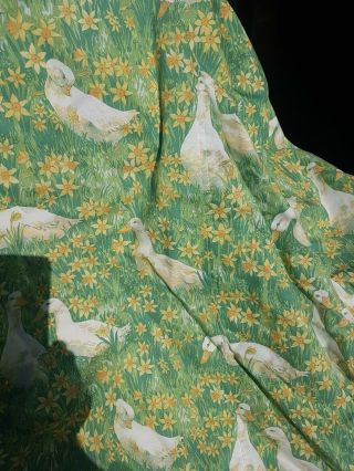 Huge X.  Wide RARE Laura Ashley Daffodils & Geese Ducks Curtain 46 