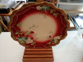 Rare Antique T&v Limoges France Strawberry Plate