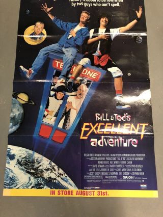 Bill And Teds Adventure Movie Poster Vintage Rental Rare