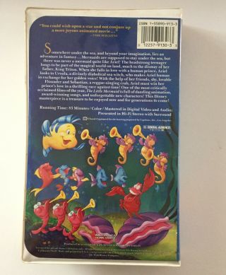 The Little Mermaid Walt Disney Classic Black Diamond Banned Cover 1990 Rare 3