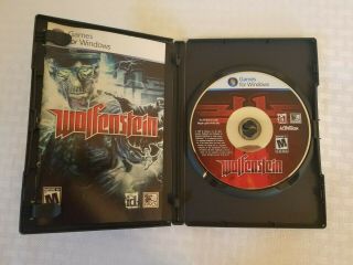 Wolfenstein (PC,  2009) Games For Windows PC DVD complete rare 3