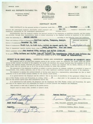 5 RARE R&B Concert Contract s Ovations Kelly Bros G Mimms ZZ Hill RS 3