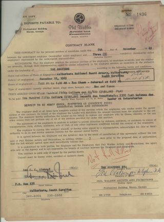 5 RARE R&B Concert Contract s Ovations Kelly Bros G Mimms ZZ Hill RS 4
