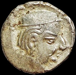 Ancient - Western Kshatrapas - Visvasena - Silver Drachm (293 - 304 Ce) Rare Rm21