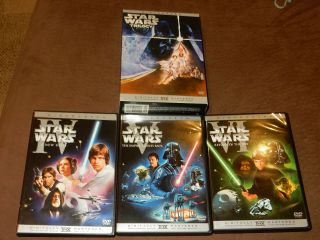 Star Wars Trilogy Box Set Rare Oop 3 - Disc Dvd Set In Slipcase W/inserts